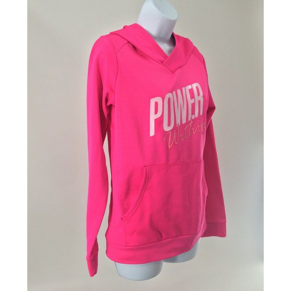 Champion Duo Dry Girls XL Barbiecore Bright Pink POWER WITHIN Hoodie Sweatshirt - Picture 2 of 10